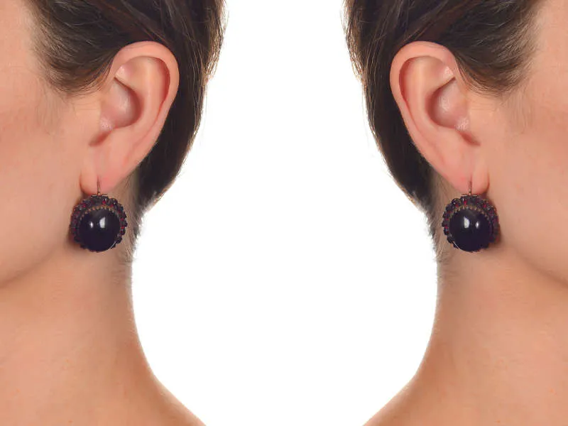 Bohemian Grand Garnet Antique Earrings