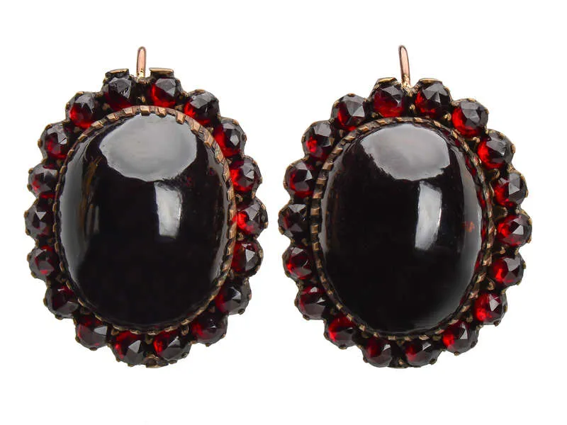 Bohemian Grand Garnet Antique Earrings