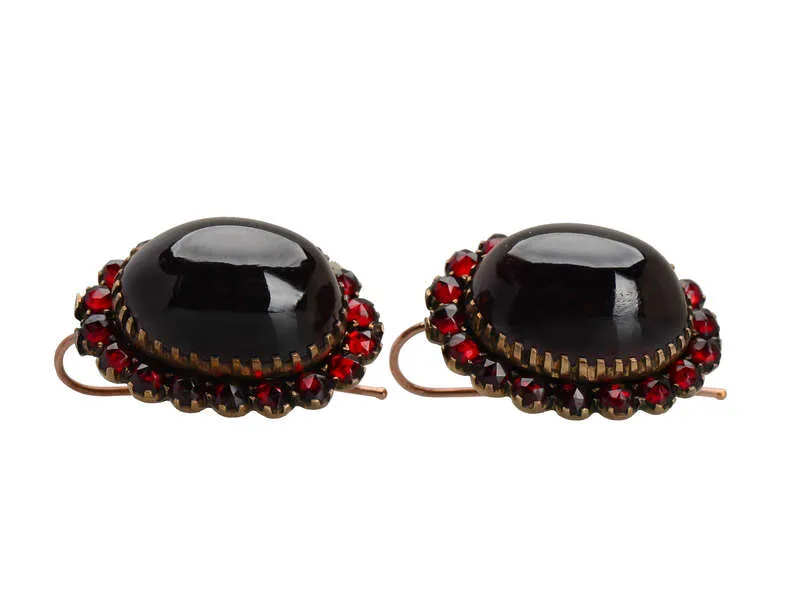 Bohemian Grand Garnet Antique Earrings