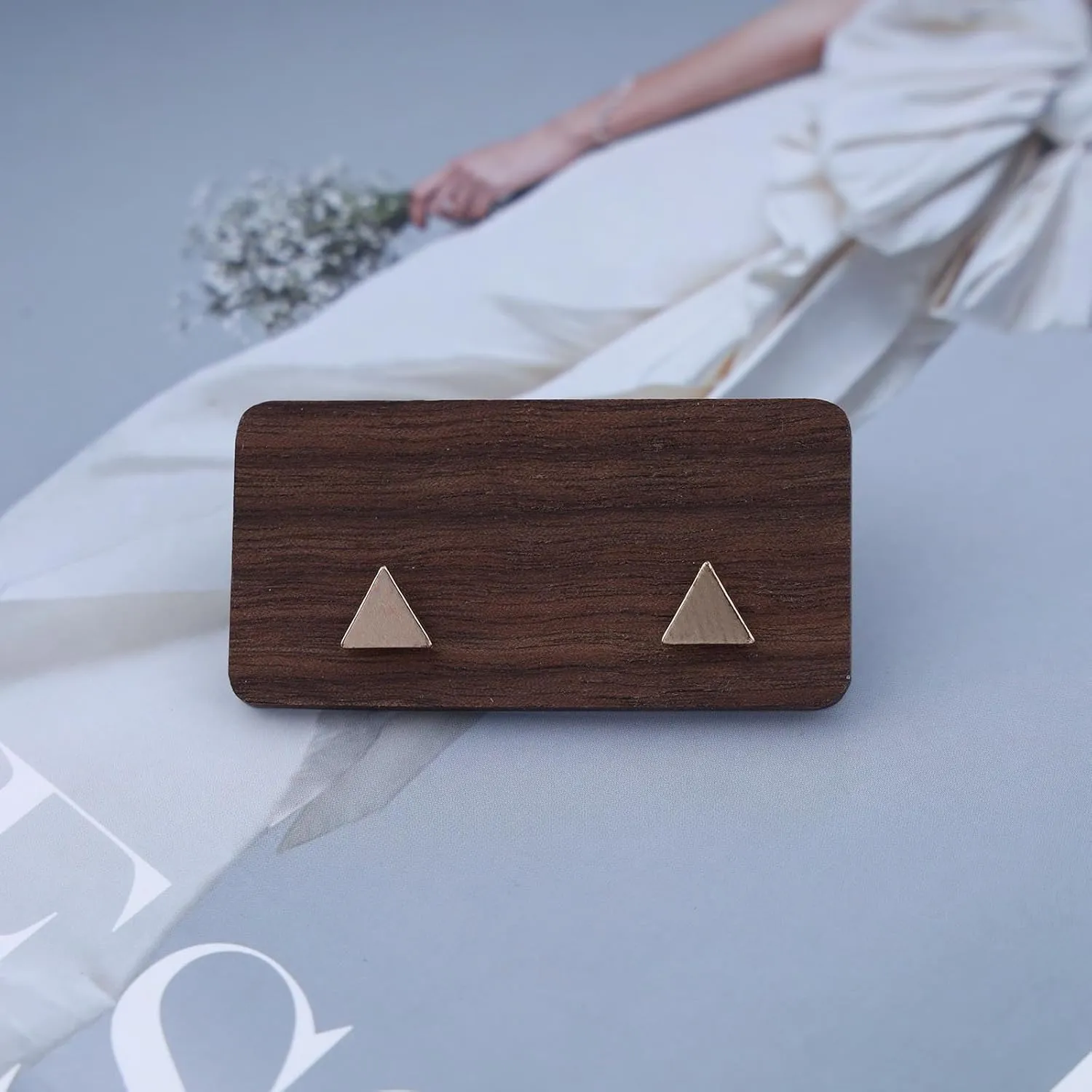 Boho Geometric Stud Earrings Hollow Triangle Square Earrings Minimalist Gold Silver Earrings Tiny Triangle Stud Earrings Simple Earrings Stacking Earrings Jewelry (Gold Open Triangle)