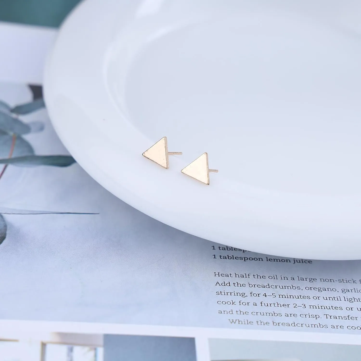 Boho Geometric Stud Earrings Hollow Triangle Square Earrings Minimalist Gold Silver Earrings Tiny Triangle Stud Earrings Simple Earrings Stacking Earrings Jewelry (Gold Open Triangle)