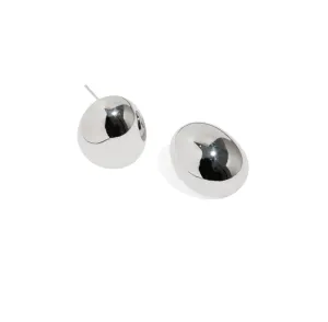Bold Oval Large Silver Studs