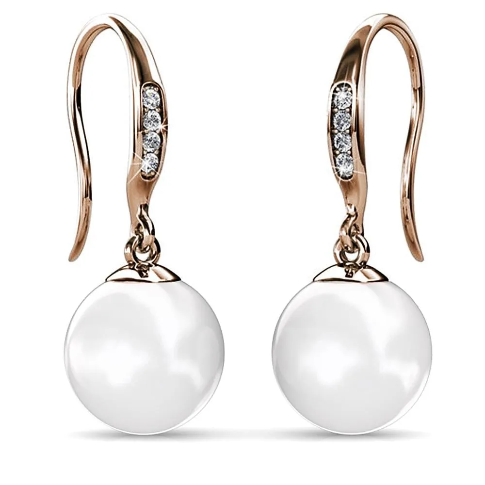 Boxed 2 Pairs Earrings Embellished with SWAROVSKI Crystals and Pearls Set