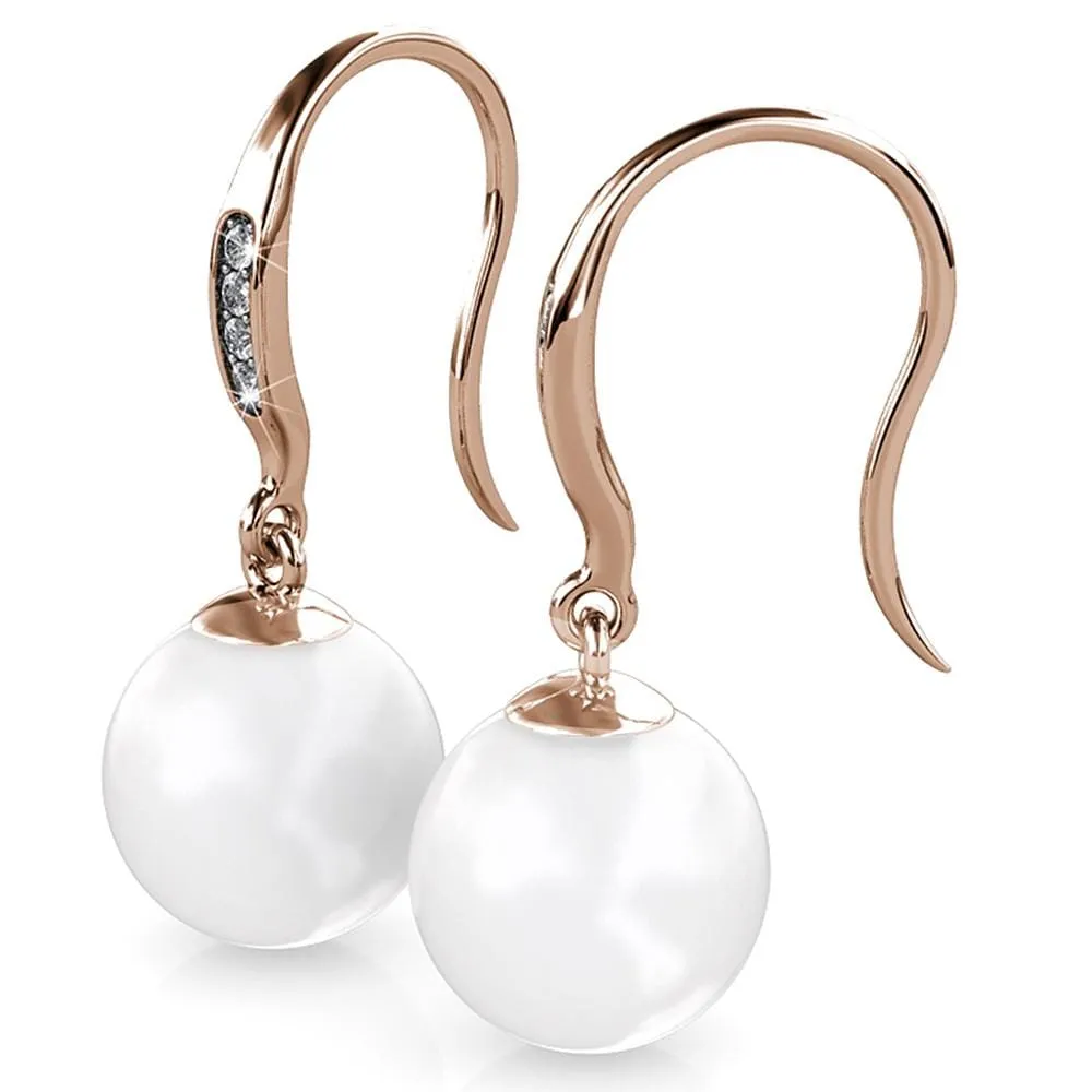 Boxed 2 Pairs Earrings Embellished with SWAROVSKI Crystals and Pearls Set