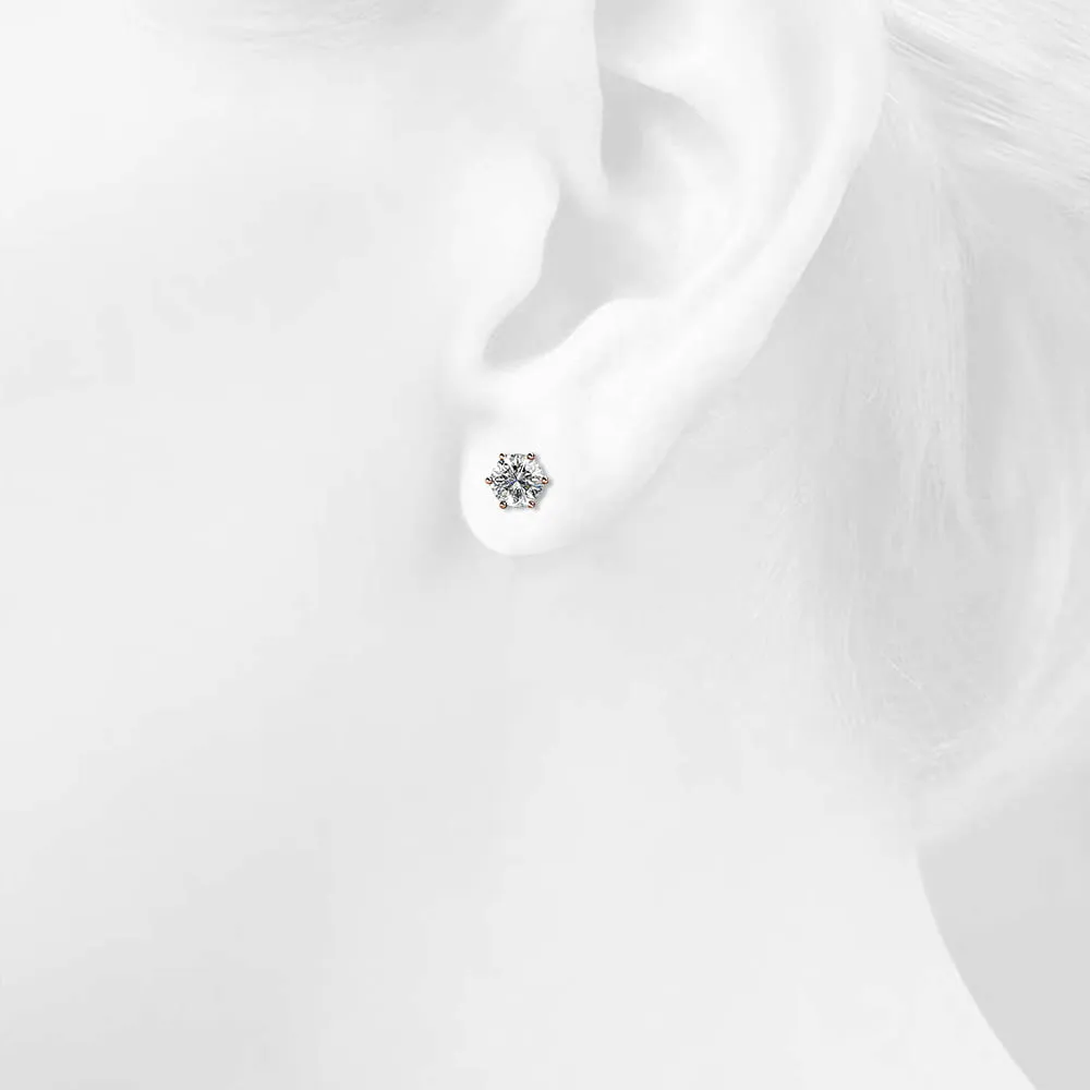 Boxed 3 Pairs Stud Earrings Set Embellished with SWAROVSKI crystals in Rose Gold