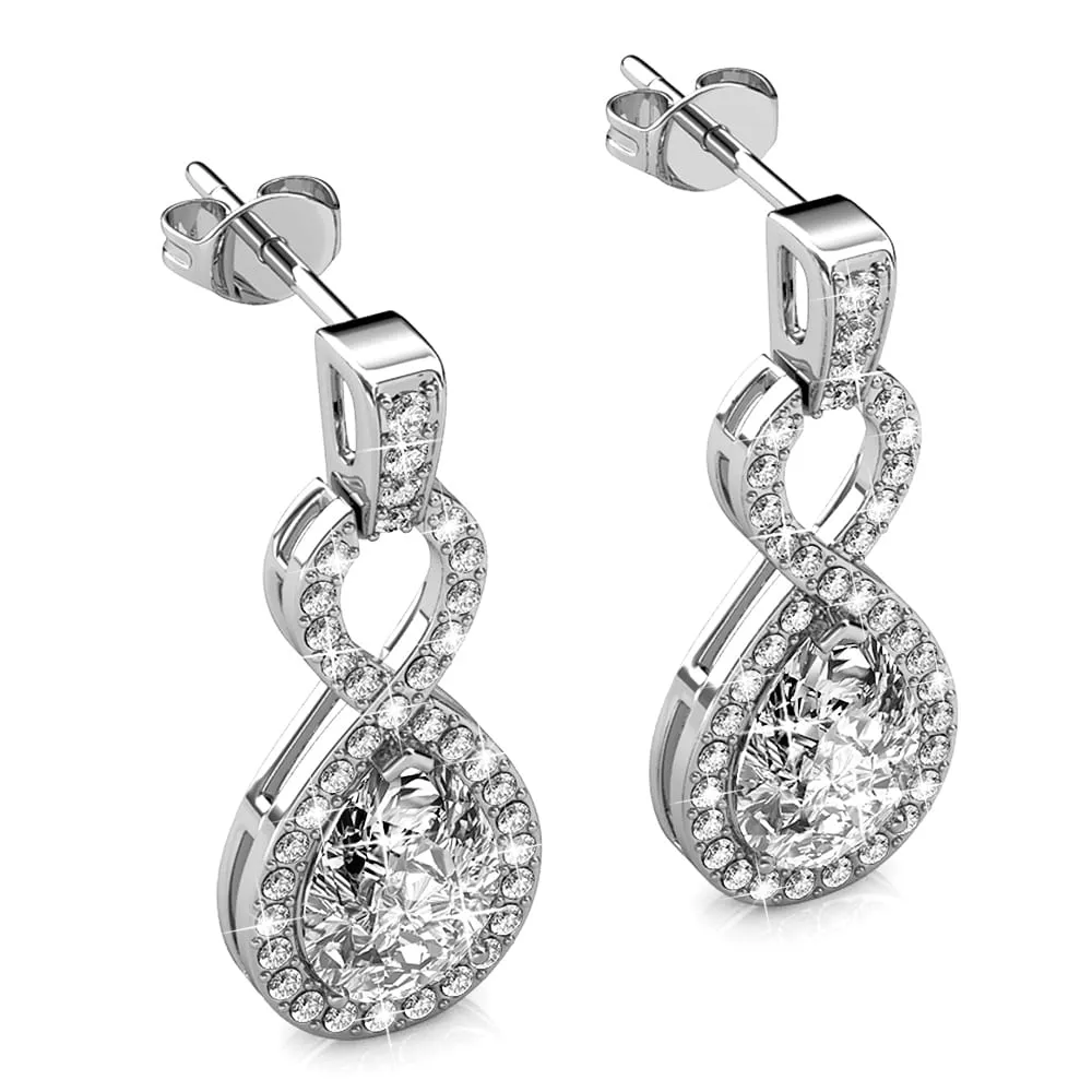 Boxed Eternal Twist Drop Jewellery Set with SWAROVSKI Crystal in White Gold