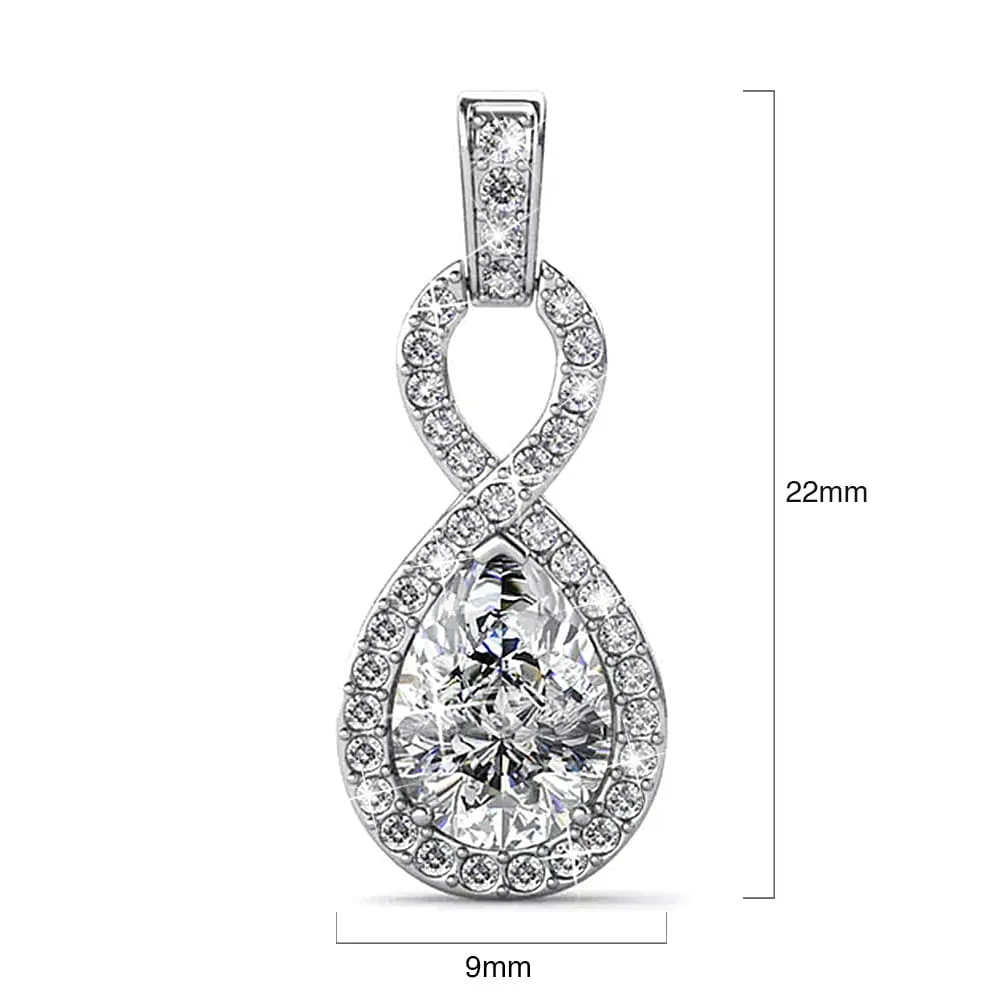 Boxed Eternal Twist Drop Jewellery Set with SWAROVSKI Crystal in White Gold