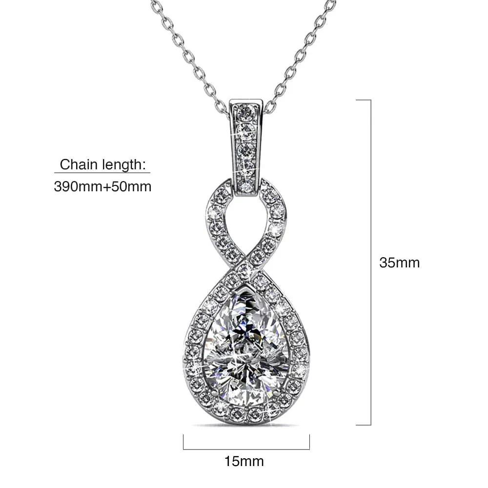 Boxed Eternal Twist Drop Jewellery Set with SWAROVSKI Crystal in White Gold