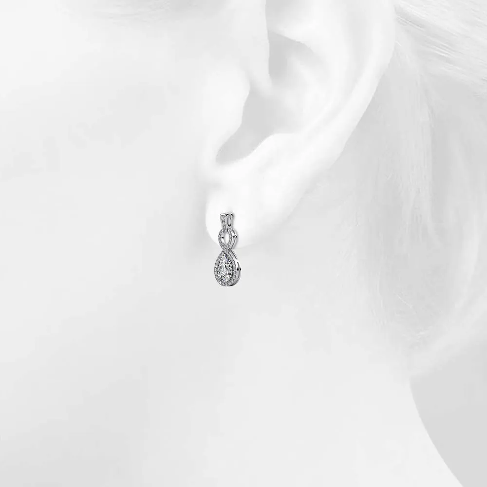Boxed Eternal Twist Drop Jewellery Set with SWAROVSKI Crystal in White Gold