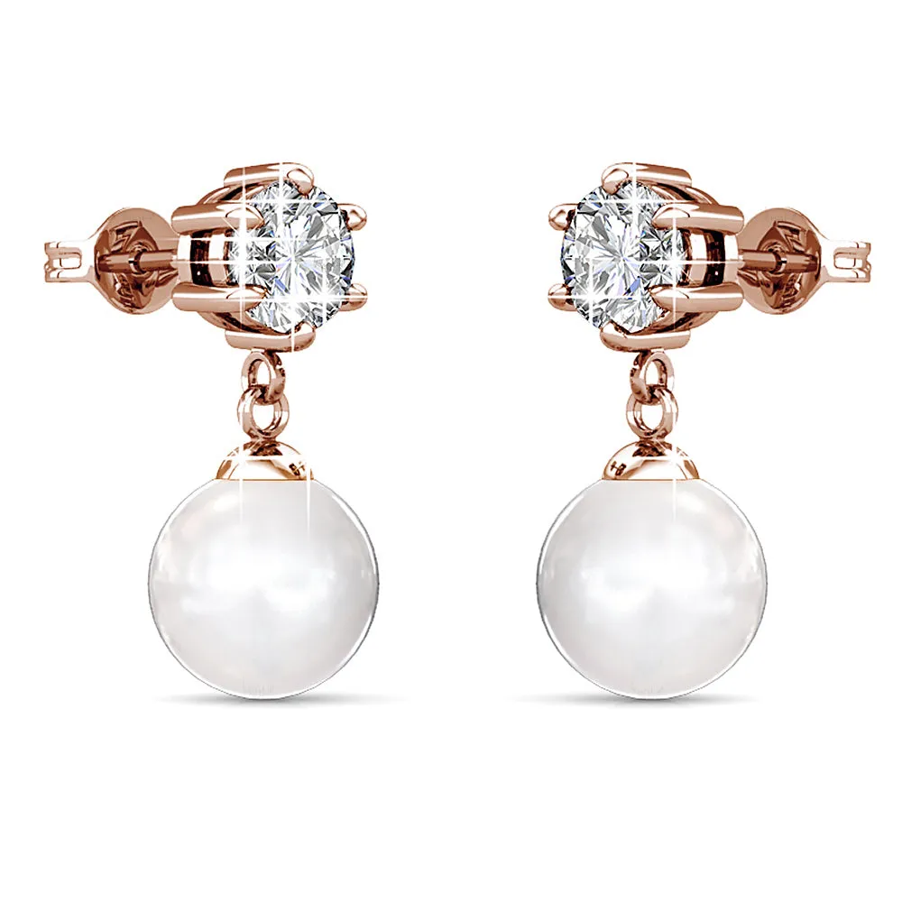 Boxed Margaux Necklace And Earrings Set Embellished with SWAROVSKI Crystal Pearls and SWAROVSKI crystals