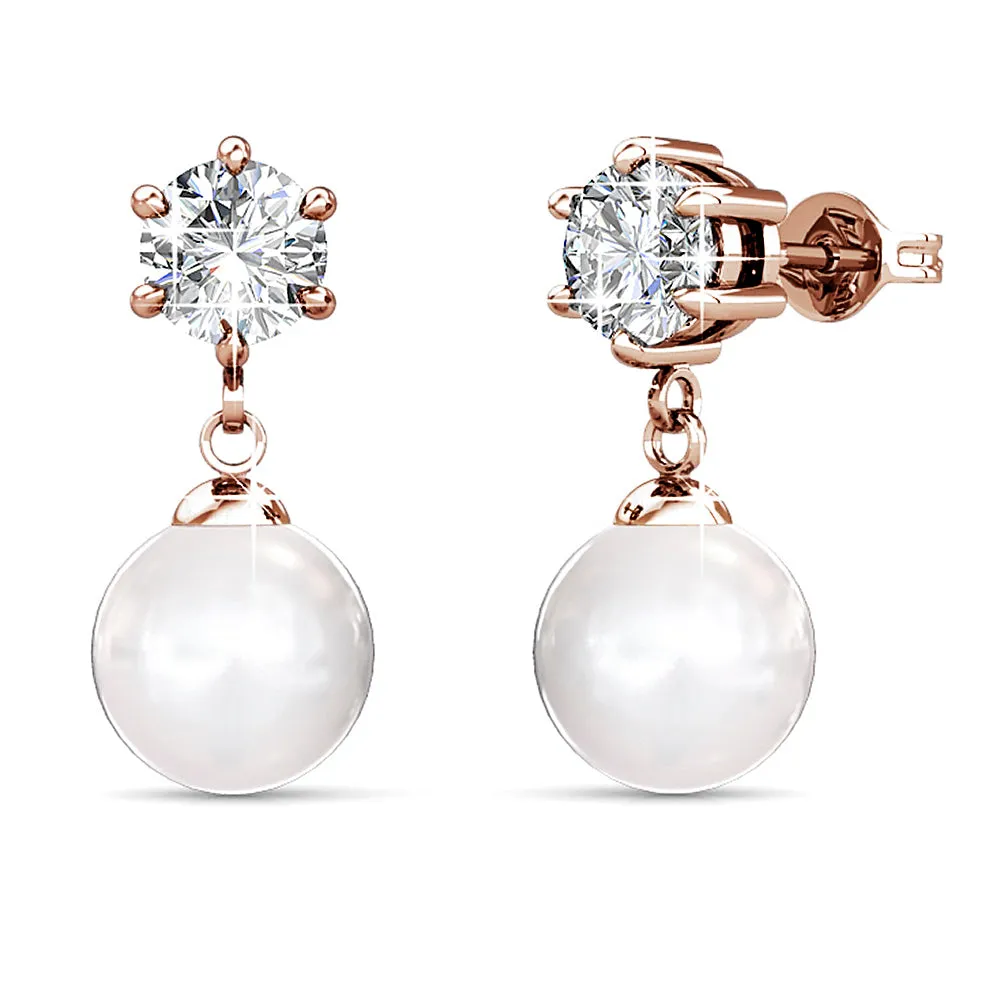 Boxed Margaux Necklace And Earrings Set Embellished with SWAROVSKI Crystal Pearls and SWAROVSKI crystals