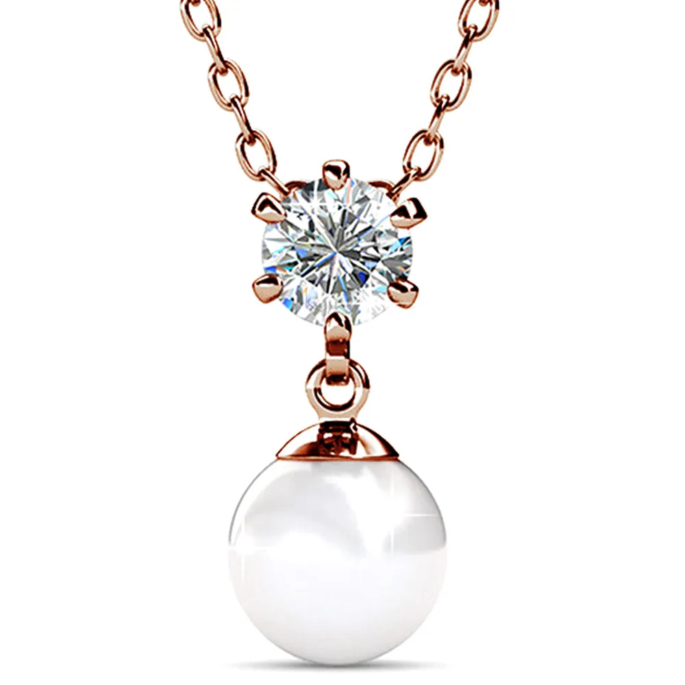 Boxed Margaux Necklace And Earrings Set Embellished with SWAROVSKI Crystal Pearls and SWAROVSKI crystals