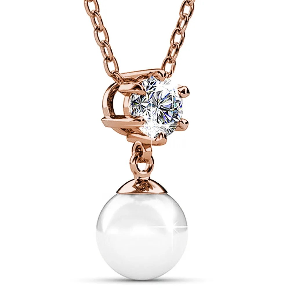 Boxed Margaux Necklace And Earrings Set Embellished with SWAROVSKI Crystal Pearls and SWAROVSKI crystals