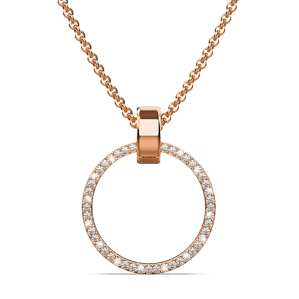 Boxed Orbit Earrings, Bracelet & Necklace Set with Swarovski Crystal in Rose Gold