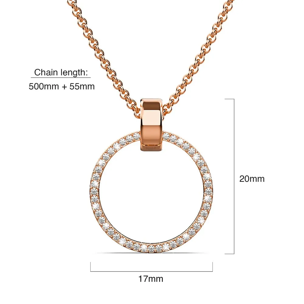 Boxed Orbit Earrings, Bracelet & Necklace Set with Swarovski Crystal in Rose Gold