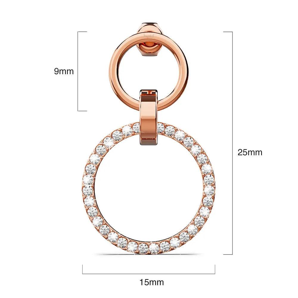 Boxed Orbit Earrings, Bracelet & Necklace Set with Swarovski Crystal in Rose Gold
