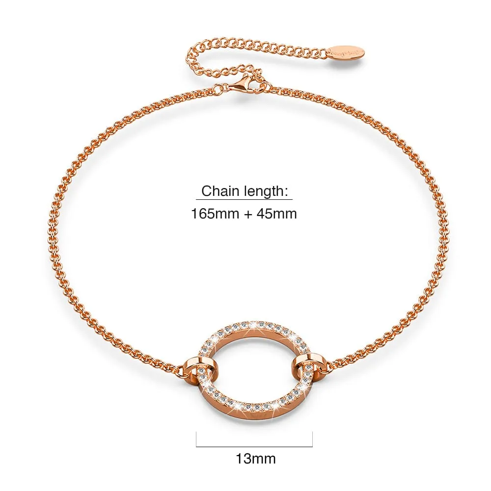Boxed Orbit Earrings, Bracelet & Necklace Set with Swarovski Crystal in Rose Gold