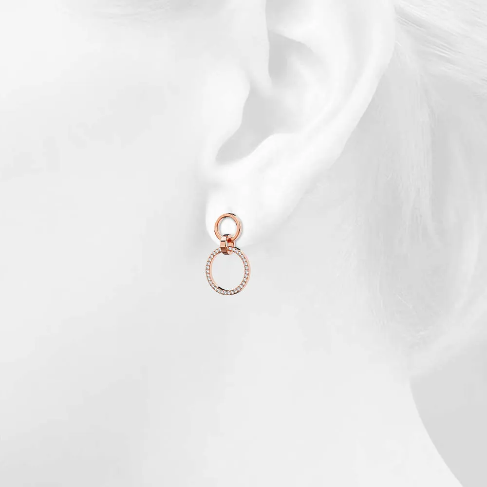 Boxed Orbit Earrings, Bracelet & Necklace Set with Swarovski Crystal in Rose Gold