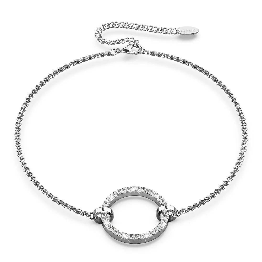 Boxed Orbit Earrings, Bracelet & Necklace Set with Swarovski Crystal in White Gold