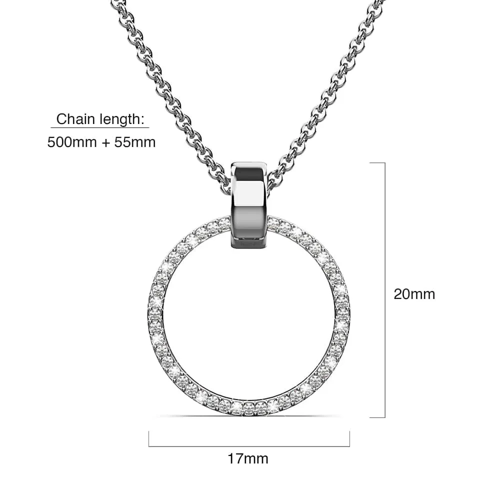 Boxed Orbit Earrings, Bracelet & Necklace Set with Swarovski Crystal in White Gold