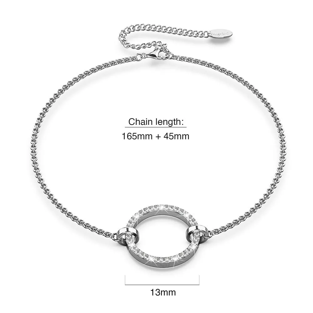 Boxed Orbit Earrings, Bracelet & Necklace Set with Swarovski Crystal in White Gold
