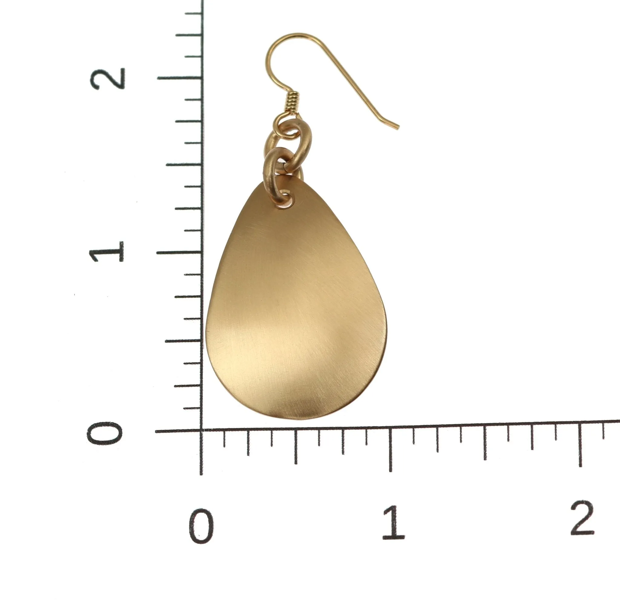 Brushed Bronze Medium Teardrop Earrings