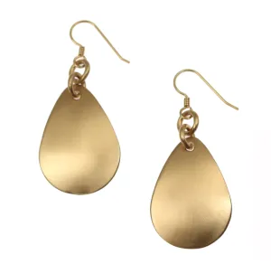 Brushed Bronze Medium Teardrop Earrings