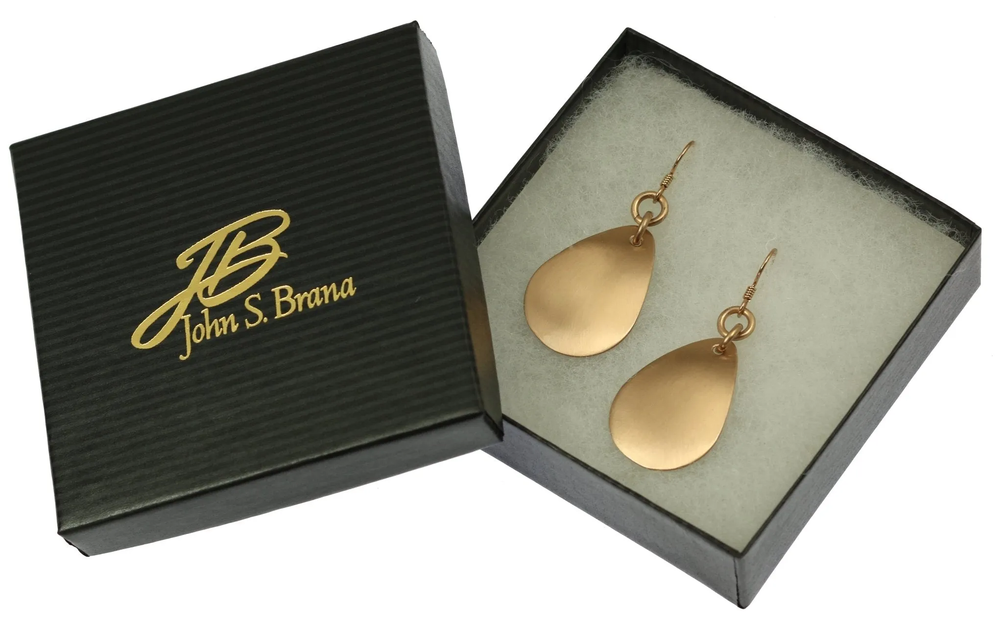 Brushed Bronze Medium Teardrop Earrings