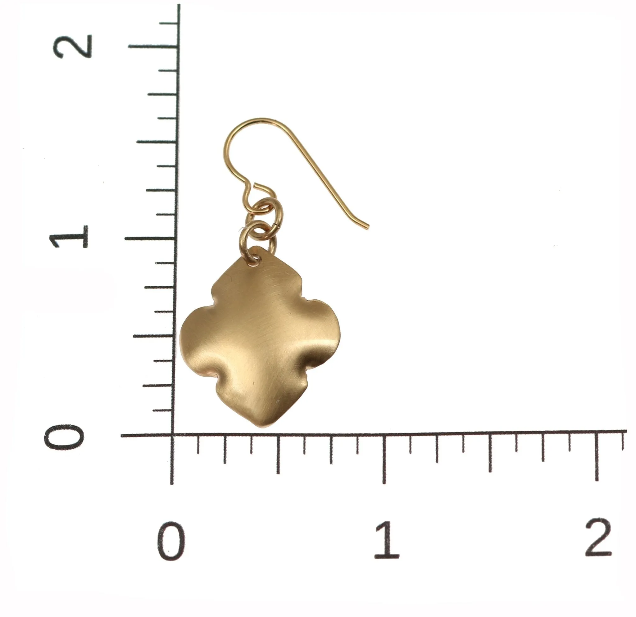 Brushed Bronze Quatrefoil Drop Earrings