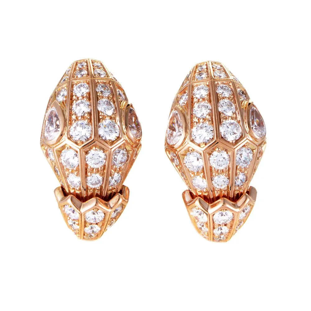Bulgari Serpenti Diamond Half Hoop Earrings