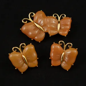 Butterfly Brooch & Earring Set