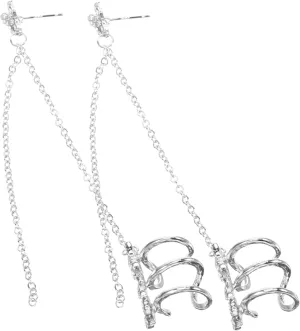 Butterfly Earring Clip Fashion Butterfly Earrings Hoops Large Clip-on for Women