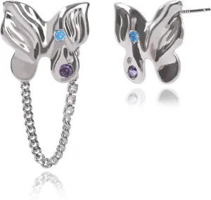 Butterfly Stud Earrings for Women Butterfly Wing Earrings Colorful Fairy Statement Earrings Elegant Rhinestone Spring Summer Fashion Party Jewelry Gifts for Women