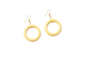 Buttery Heavy Carve Drop Hoop Earrings