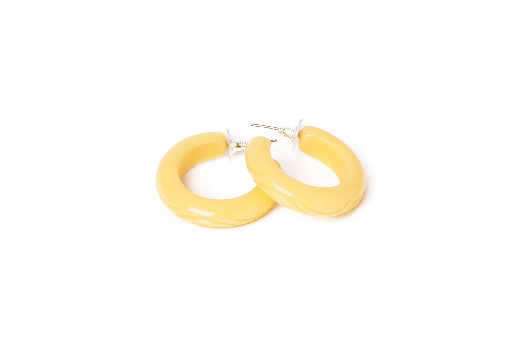 Buttery Heavy Carve Hoop Earrings