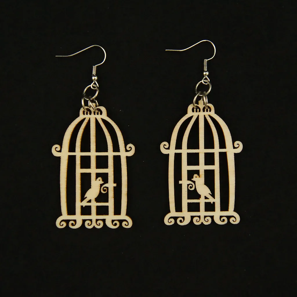 Bye Bye Birdie Cage Earrings