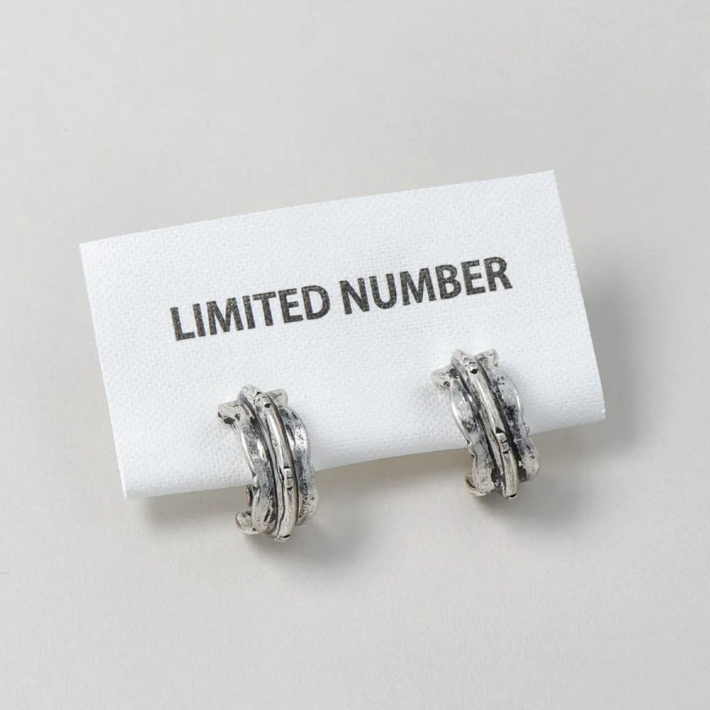 C Shaped Statement Padded Clip On Earrings