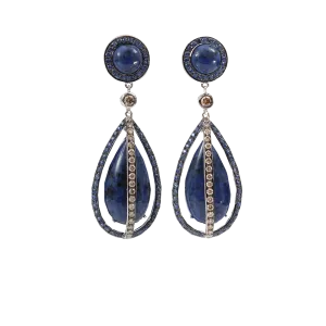 Caged Lapis Drop Earrings