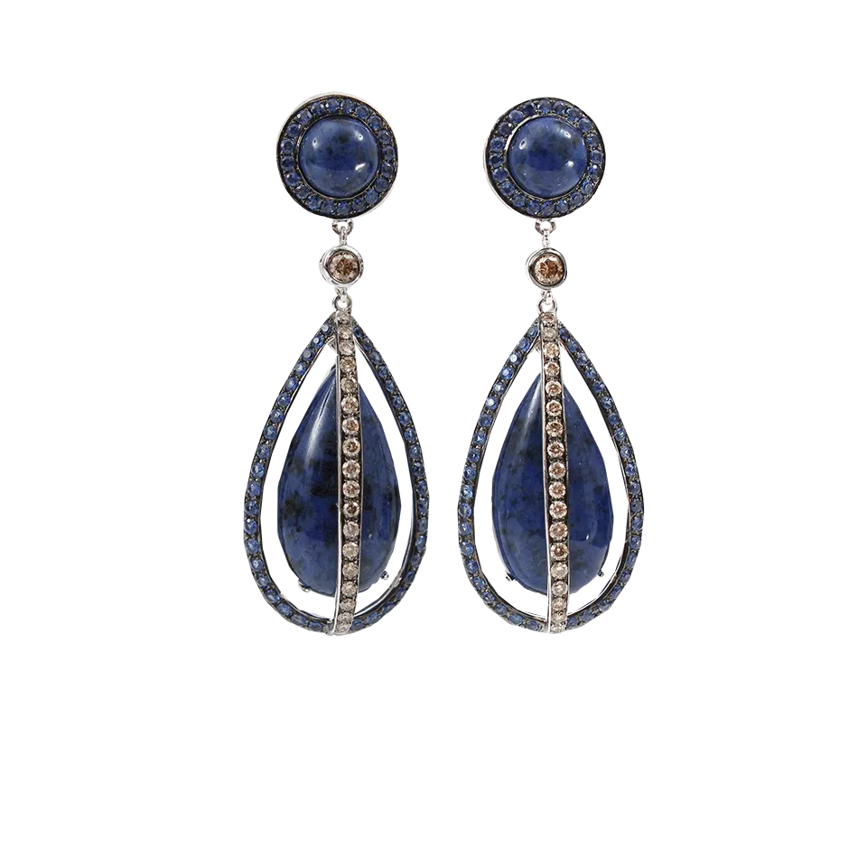 Caged Lapis Drop Earrings