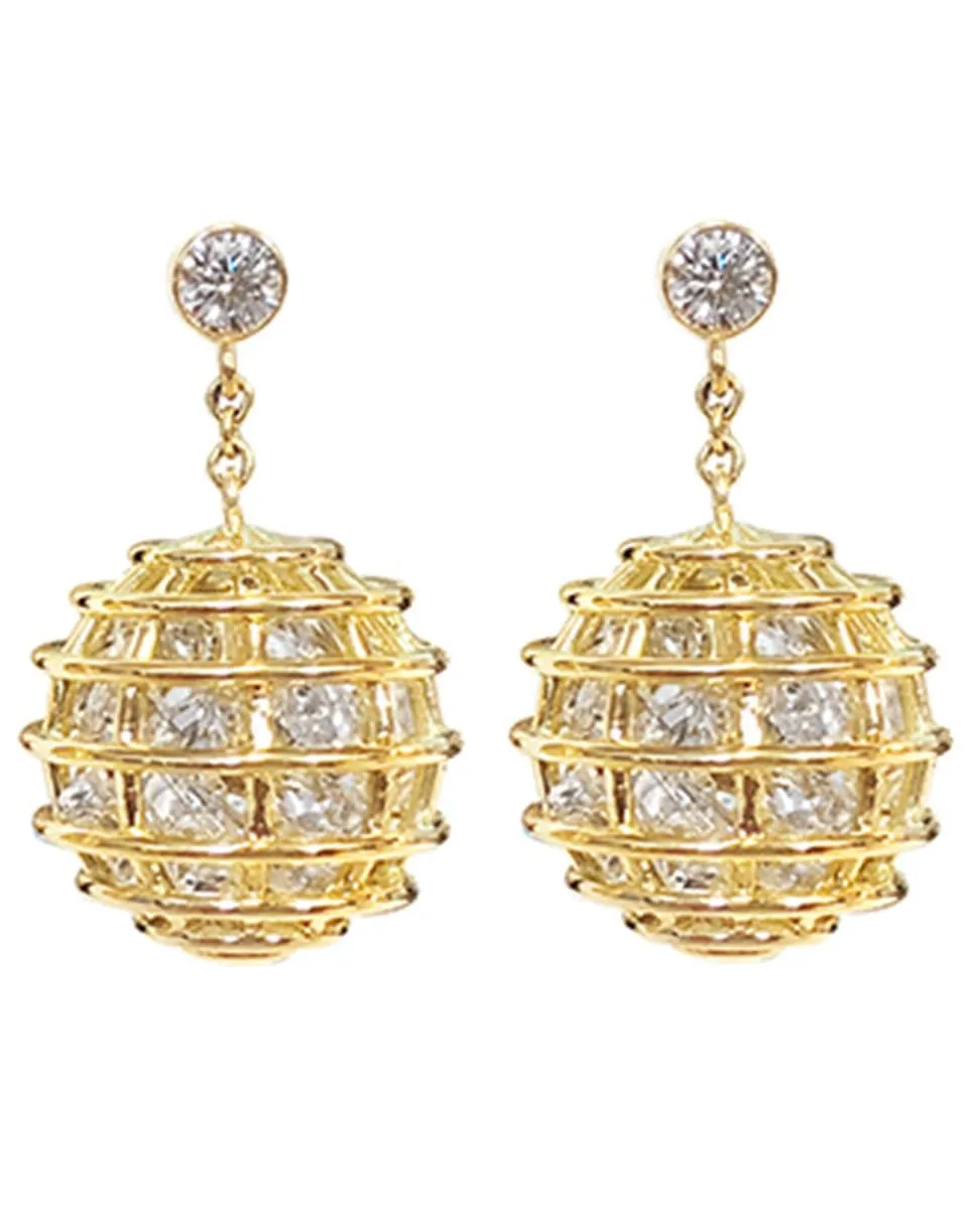 Caged Rock Crystal Drop Earrings
