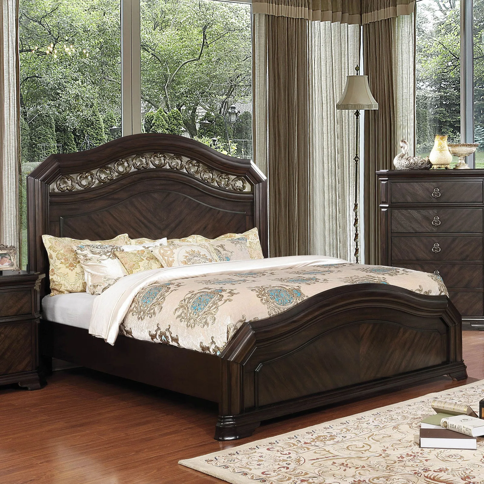 Calliope Espresso 5 Pc. Queen Bedroom Set w/ 2NS