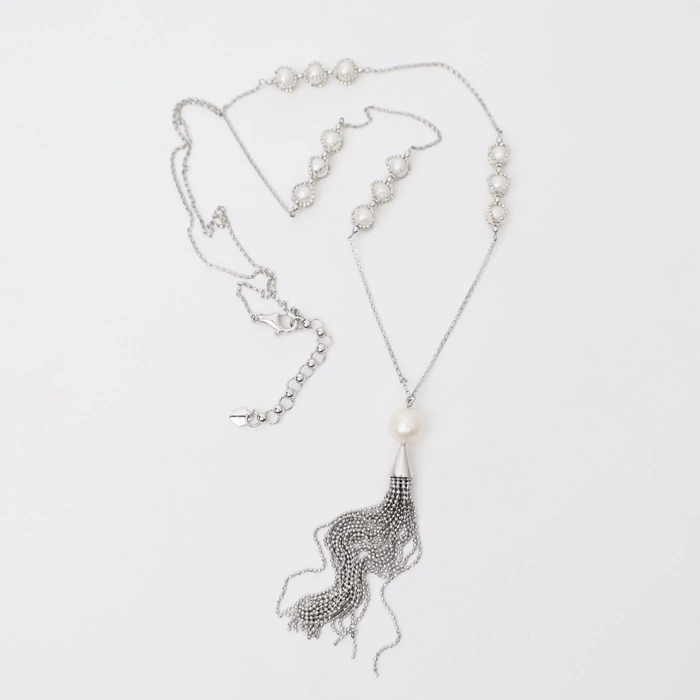 Captured Pearl Stations with Tassel Necklace