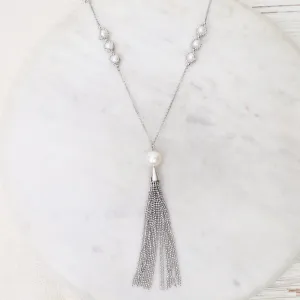 Captured Pearl Stations with Tassel Necklace