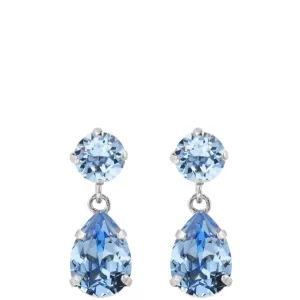 Caroline Svedbom Silver Mini Drop Earrings - Light Sapphire