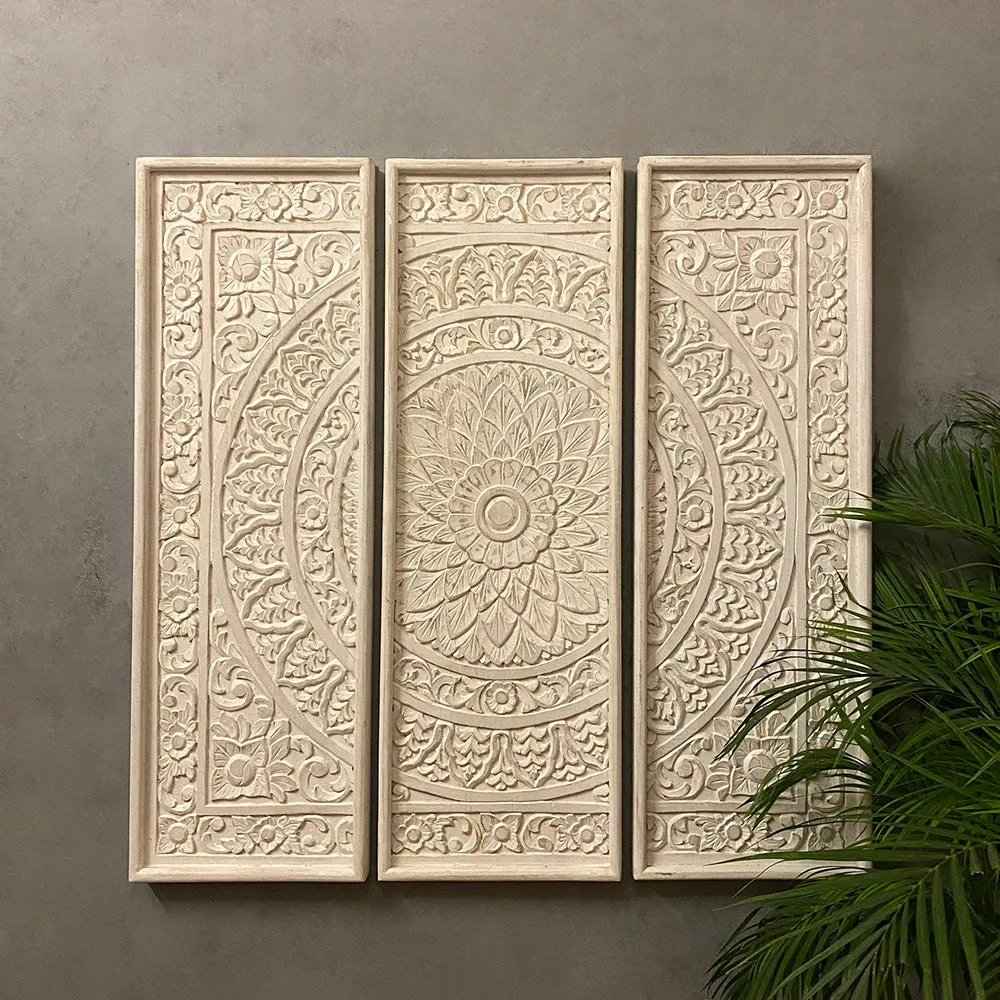 Carved Three Piece Panel