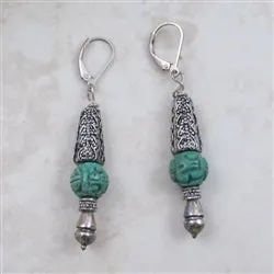 Carved Turquoise Earrings