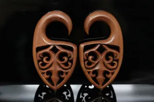 Carved Wooden Hanging Plugs - (Pair) - A040