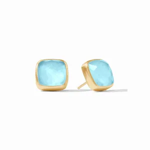 Catalina Stud Earrings - Iridescent Capri Blue