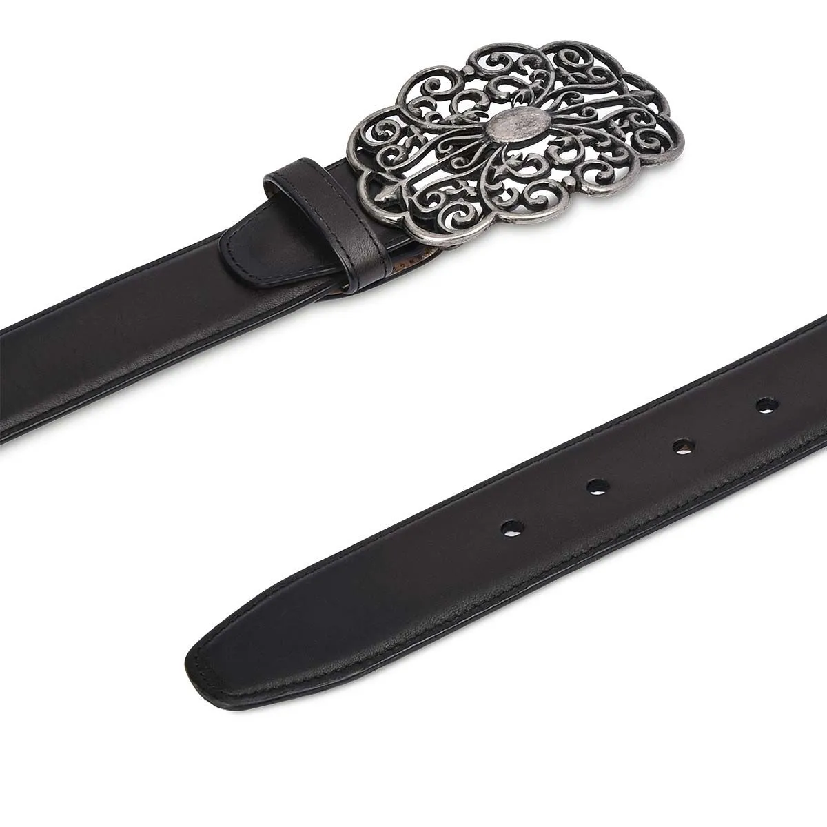 CD999RS - Cuadra gray western cowgirl leather belt for women