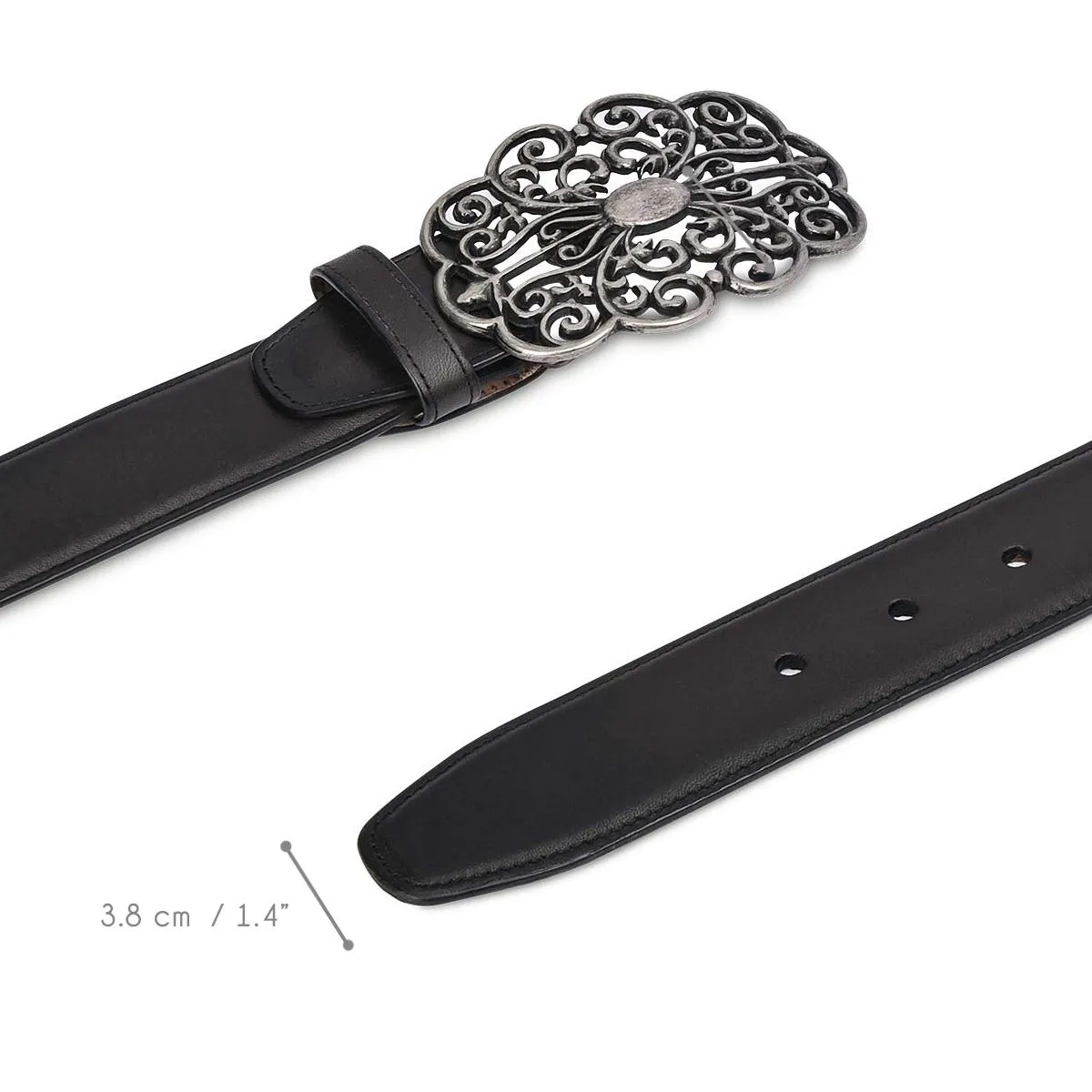 CD999RS - Cuadra gray western cowgirl leather belt for women